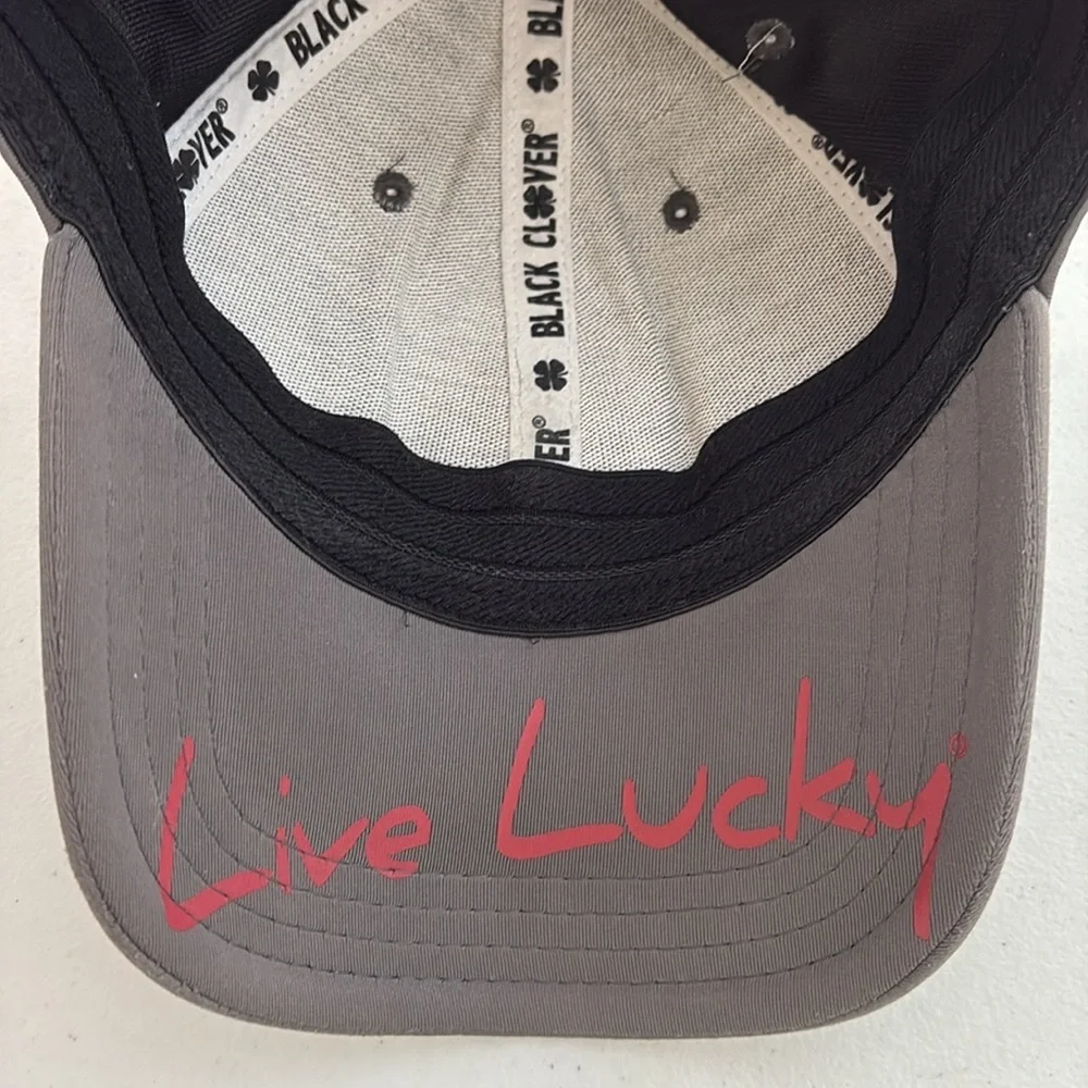 Live Lucky Fitted Hat Gray USA Clover Men’s S/M